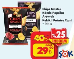 CHİPS MASTER KÖZDE PAPRİKA AROMALI KEKİKLİ PATATES CİPSİ 104 G CHİPS MASTER KÖZDE PAPRİKA AROMALI KEKİKLİ PATATES CİPSİ 104 G